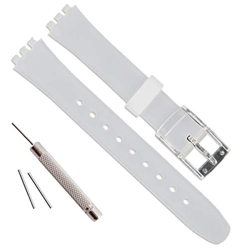 OliBoPo Replacement 12mm Waterproof Silicone Rubber Watch Strap Watch Band for Swatch (Translucence) - Image 5