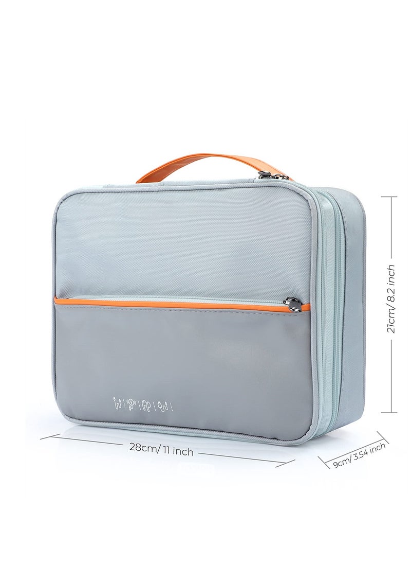 SYOSI - Electronic Cable Organizer Bag, Multiple Compartments for Travel Essentials, Organize Cables, Chargers, Phones, Earphones, Power Banks, Earbuds, and Hard Drives, Grey - Image 1