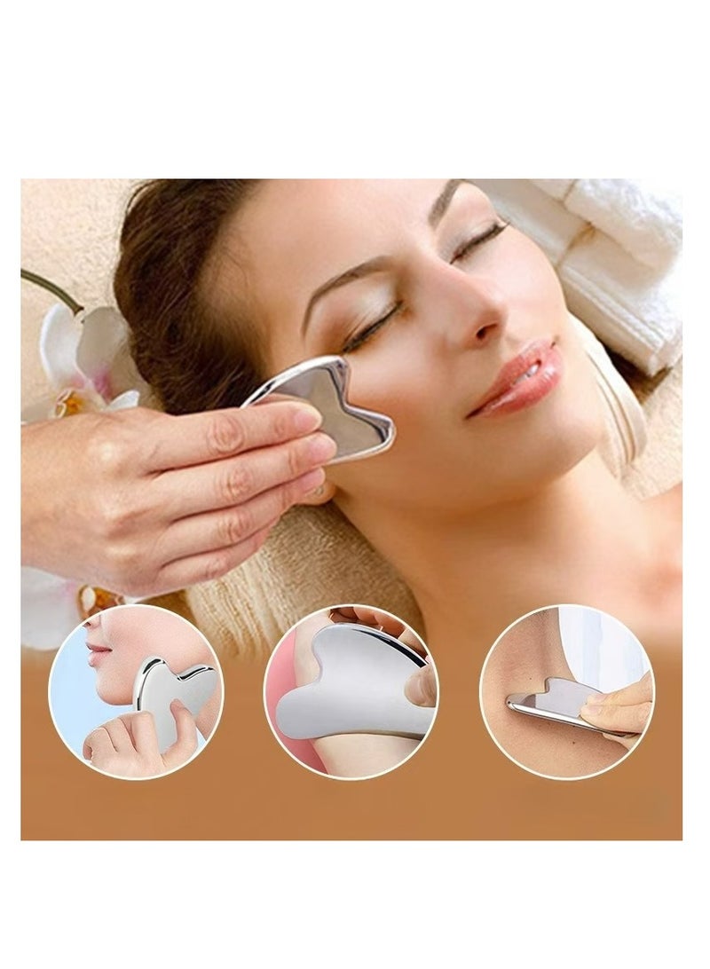 Loquat Stainless Steel Gua Sha Facial Tools, Tighten Skin Massage Guasha Scraping Beauty Tool for Body Eyes Neck Skin Massager - Image 4