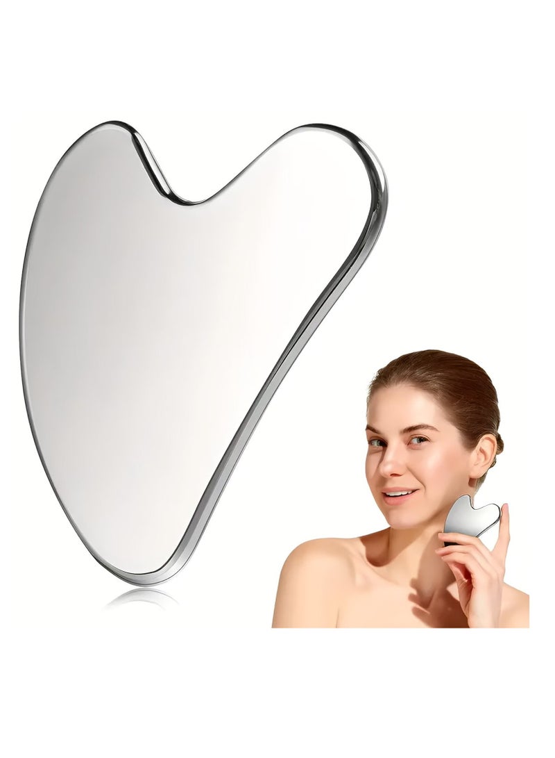 Loquat Stainless Steel Gua Sha Facial Tools, Tighten Skin Massage Guasha Scraping Beauty Tool for Body Eyes Neck Skin Massager - Image 1