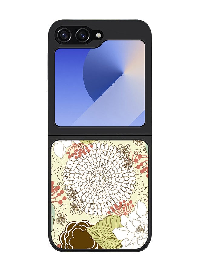 Stylizedd Rugged Black edge case for Samsung Galaxy Z Flip7 FE, Slim fit Soft Case Flexible Rubber Edges Anti Drop TPU Gel Thin Cover -  Blooming Flower - Image 1