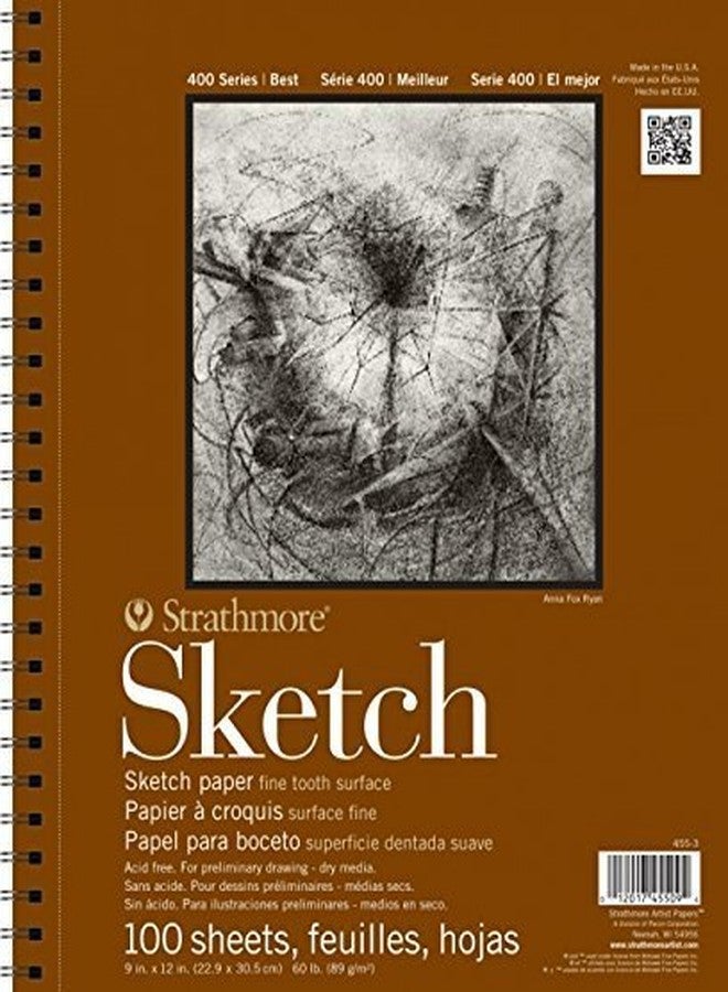 دفتر رسم ستراتمور سلسلة 400 مقاس 9 بوصات × 12 بوصة (100 ورقة لكل دفتر) (أبيض (عبوة من 4)