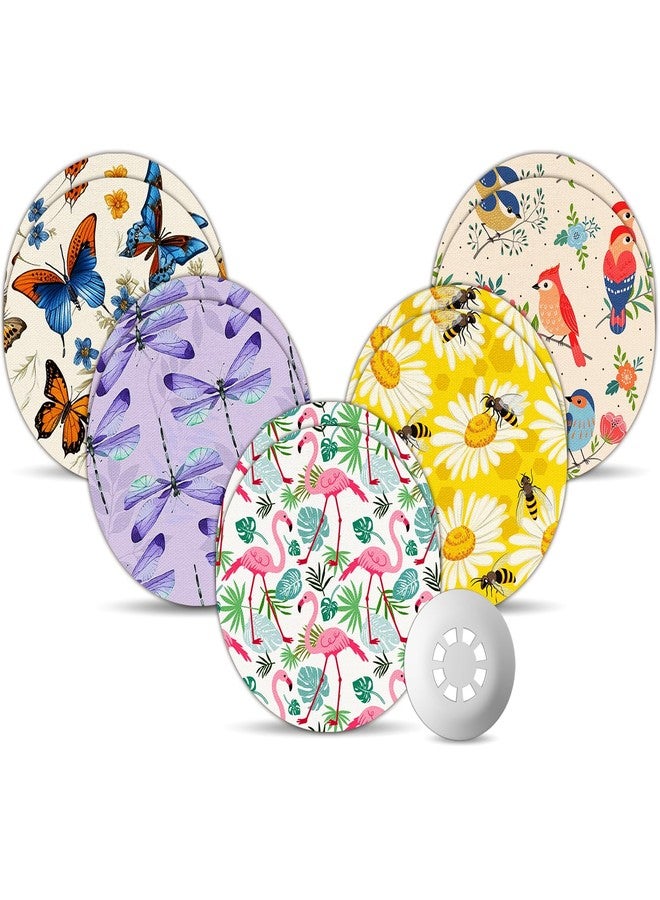 Amolyfe Libre 3 Sensor Covers Waterproof, 10 Pack Freestyle Libre 3 Plus Covers, Bump-Proof with Hard Cap, Waterproof Breathable Medical CGM Adhesive Patches, 14-Day CGM Protection (Butterfly) - Image 1