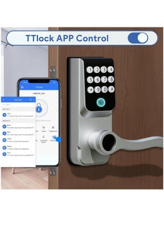 Excefore Keyless Entry Door Lock with Handle, 5-in-1 Smart Door Lock with Keypads, Digital Smart Locks for Front Door, Fingerprint Door Locks Support WiFi & APP Control, Biometric Door Lock for Home, Office  - Image 4