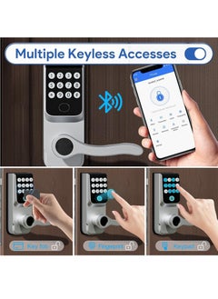 Excefore Keyless Entry Door Lock with Handle, 5-in-1 Smart Door Lock with Keypads, Digital Smart Locks for Front Door, Fingerprint Door Locks Support WiFi & APP Control, Biometric Door Lock for Home, Office  - Image 2