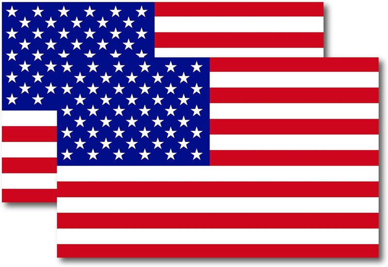 Magnet Me Up American Flag Automotive Magnet Decal, 5x8 inches, 2 Pack, Red White, and Blue, Heavy Duty for Car Truck SUV - Image 1