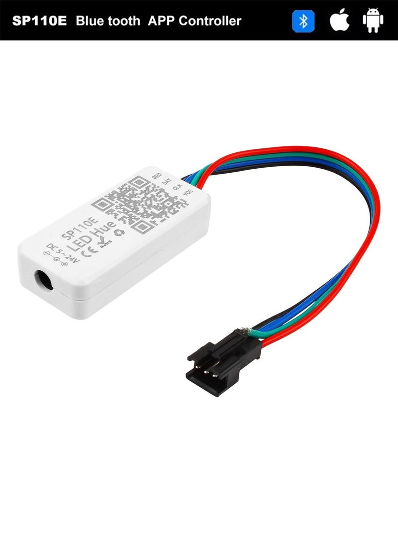 SP110E LED Controller, Smart APP Bluetooth Pixel LED Light Programmable Strips Controller,  for 5V/12V/24V WS2812B WS2813 SK9822 APA102 SK6812 LPD8806 DMX512 1903 RGB/RGBW - Image 1