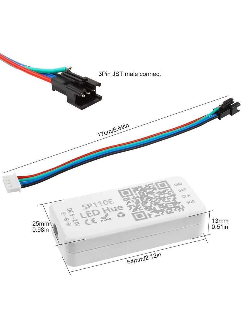 SP110E LED Controller, Smart APP Bluetooth Pixel LED Light Programmable Strips Controller,  for 5V/12V/24V WS2812B WS2813 SK9822 APA102 SK6812 LPD8806 DMX512 1903 RGB/RGBW - Image 5