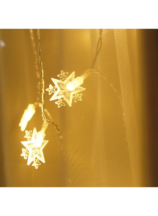 إسكدنيا شريط إضاءة بتصميم نجوم خيالية مكون من 10 مصابيح LED أصفر 1.5متر - Image 1