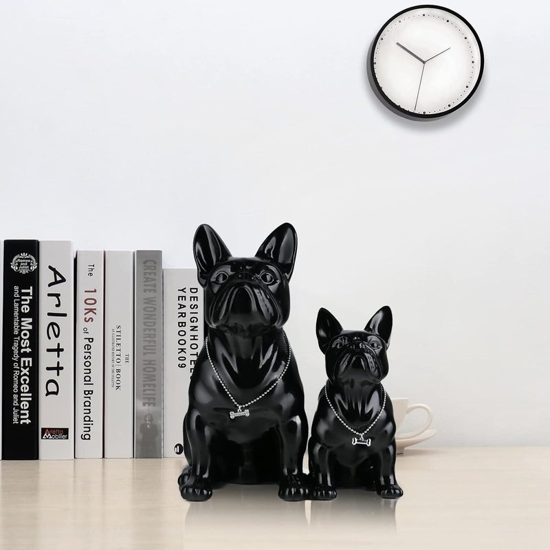 suruim Luxury Black French Bulldog Statue - Decorative Dog Sculpture for Home Decor (9 in) - Image 2