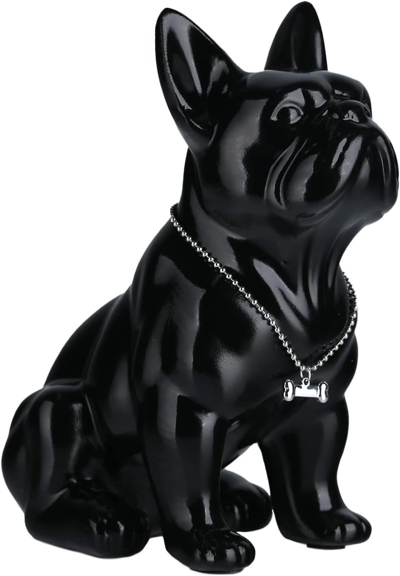 suruim Luxury Black French Bulldog Statue - Decorative Dog Sculpture for Home Decor (9 in) - Image 1
