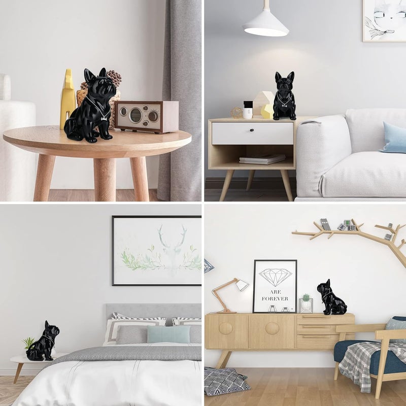 suruim Luxury Black French Bulldog Statue - Decorative Dog Sculpture for Home Decor (9 in) - Image 5