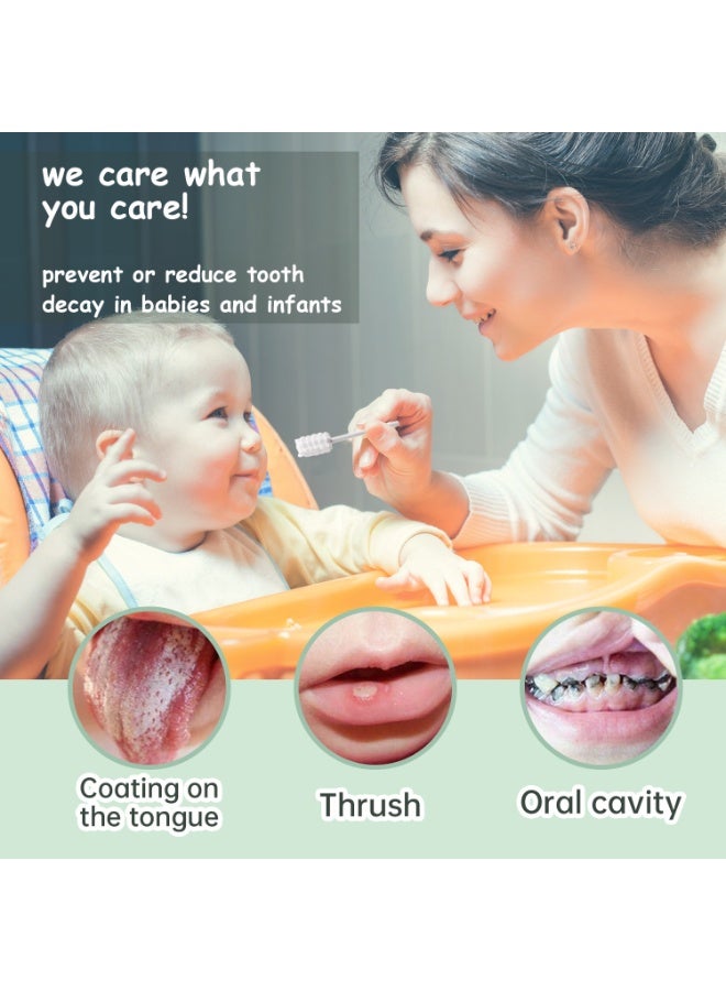 يوكا فرشاة أسنان للأطفال 60 قطعة، منظف لسان للأطفال حديثي الولادة أو الأطفال، شاش تنظيف اللثة القابل للتصرف، العناية بتنظيف الفم، مناسب للأطفال من 0-36 شهراً - Image 2