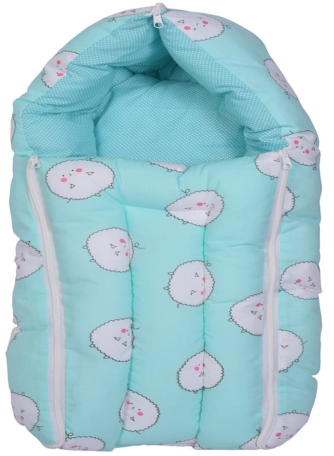 Bantoo New Born Baby Carry Bag/Carry Bed/Baby Wrapper (0-6 Months) Aqua Green - Image 1