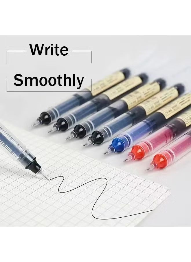 Generic 8Pcs Rolling Ball Pens, Quick-Drying Ink 0.5 mm Extra Fine Point Pens, Liquid Ink Pens, Rollerball Pens, 3 Colors Ballpoint Pens Set for Home Study Office(Black*4, Red*2, Blue*2)  - Image 4