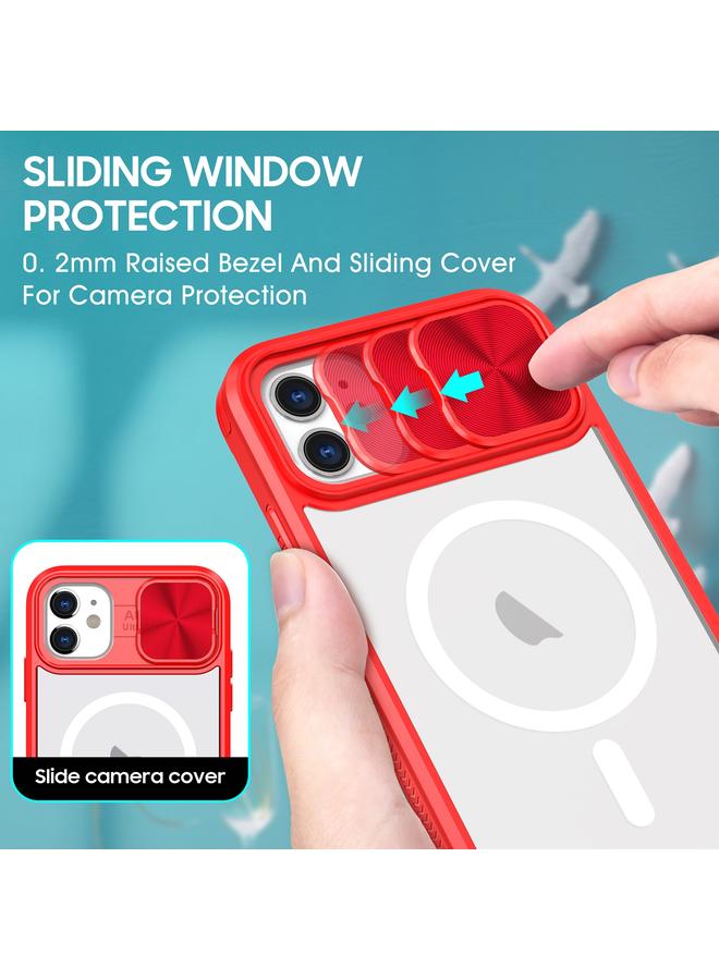 زبون جراب لهاتف iPhone 12 مصنوع من الأكريليك الشفاف + PC + TPU MagSafe Lens غطاء منزلق بتغطية كاملة جراب هاتف - Image 3