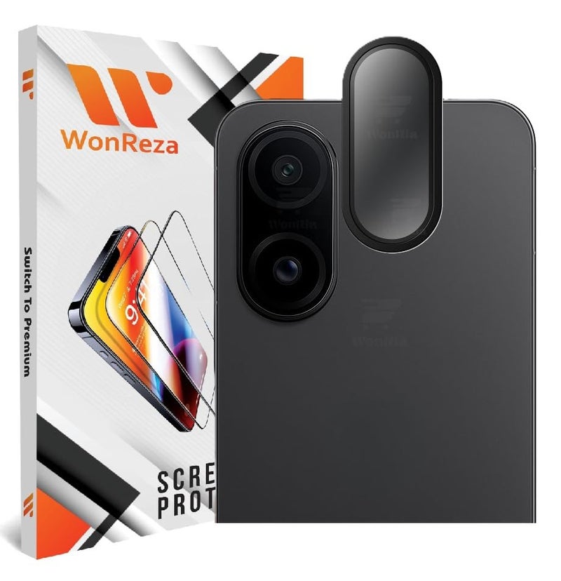 WonReza ® حزمة 1 - واقي عدسة الكاميرا بإطار معدني لهاتف Vivo X200 FE 5G زجاج مقسى حلقات سبائك الألمنيوم، إطار معدني فائق الوضوح - أسود - Image 1