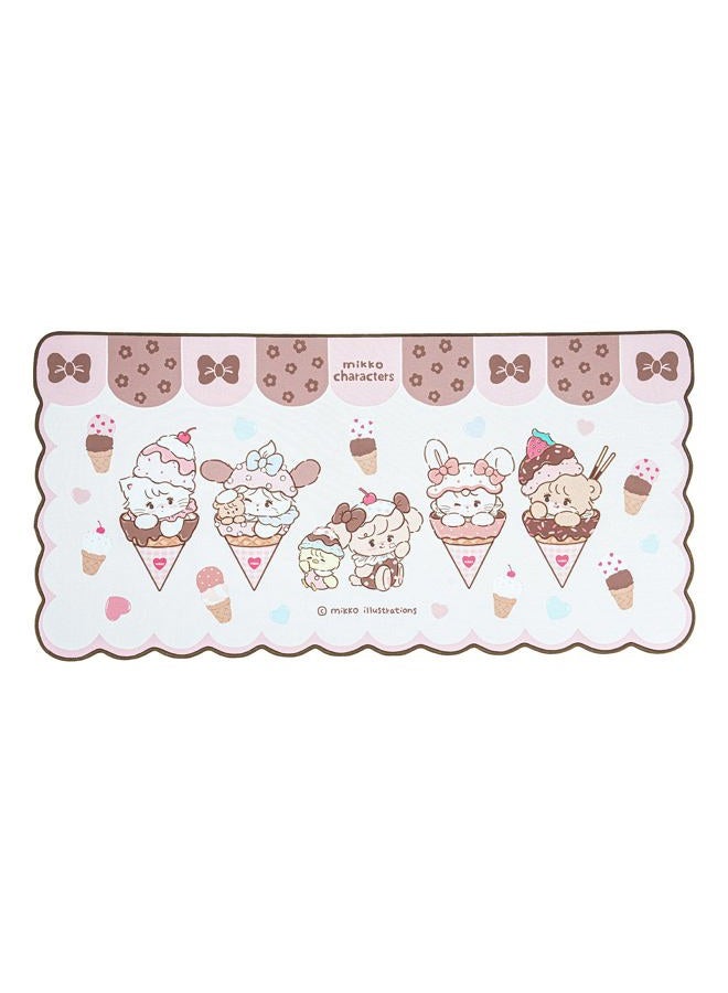 GEEKSHARE Mouse Pad with Stitched Edge, Non-Slip Rubber Base Large Gaming Mouse Pad, Cute Cartoon Waved Edge Desk Mat for Gaming Home Office Work - Mikko Ice Cream - Image 1