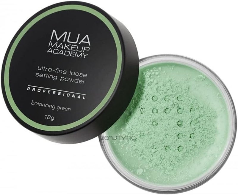 MUA Make Up Academy Professional Loose Setting Powder Banana Green Translucent Balancing Green