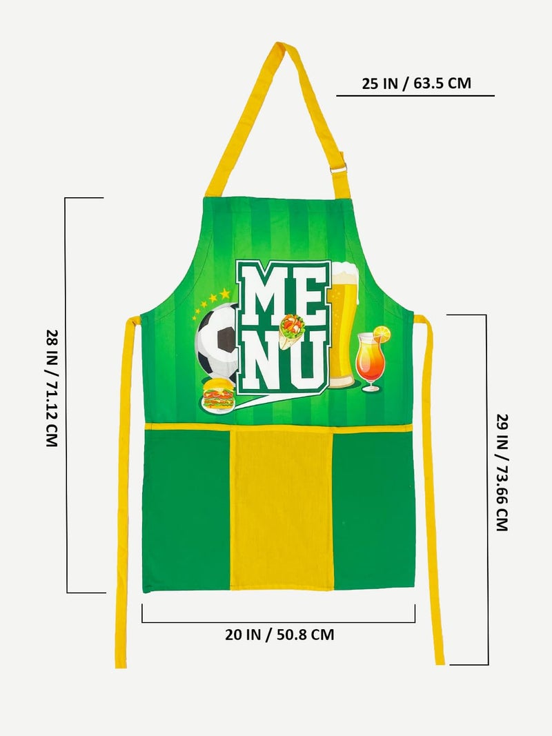 Swayam Cotton Multipurpose Stylish 1 Pc Apron with 3 Pockets | Perfect for Home Kitchen, Hotel, Cafe, Restaurants, and Catering Cooking -Lime Yellow - Image 5