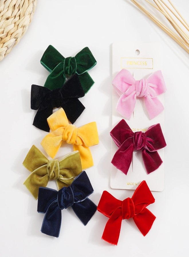 Ayesha Velvet Hair Clips and Barrettes for Toddlers - 20pcs Christmas Hair Accessories with Hair Bows - Image 5