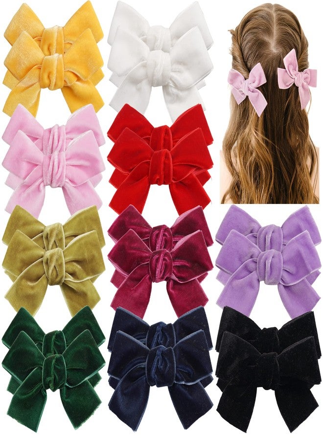Ayesha Velvet Hair Clips and Barrettes for Toddlers - 20pcs Christmas Hair Accessories with Hair Bows - Image 1