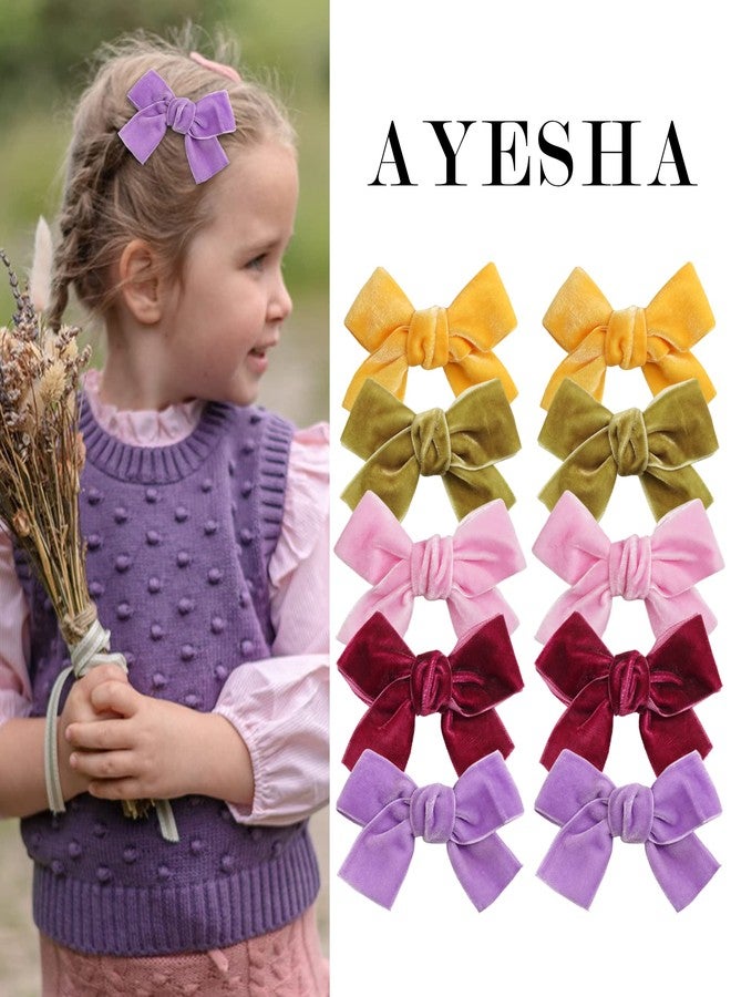 Ayesha Velvet Hair Clips and Barrettes for Toddlers - 20pcs Christmas Hair Accessories with Hair Bows - Image 3