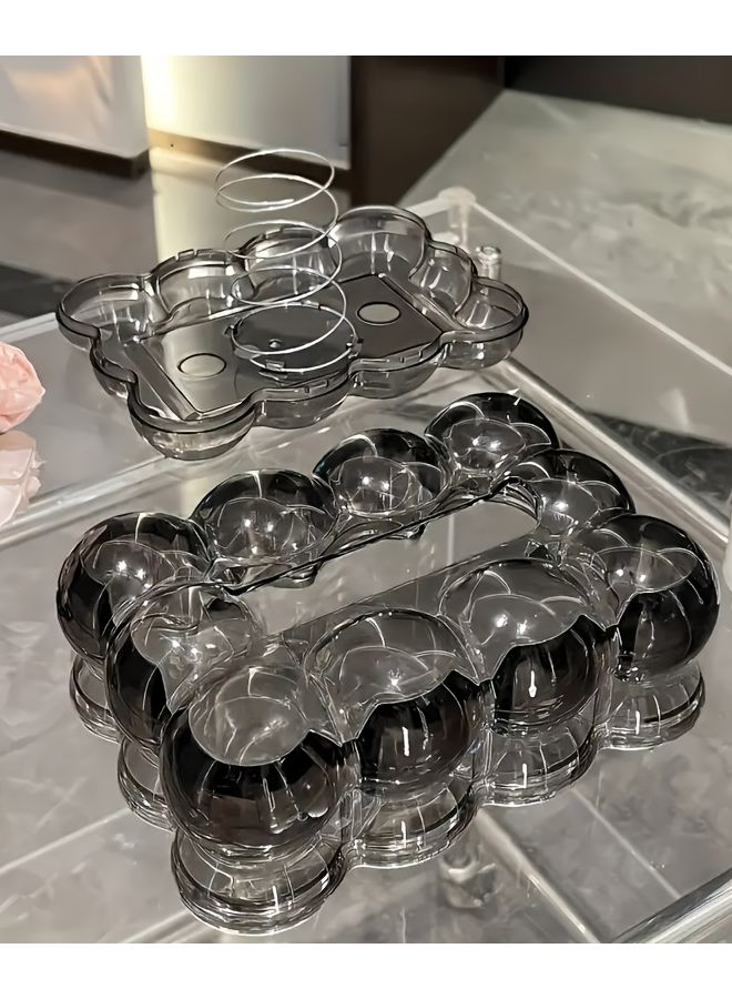 Coffee Color Modern Clear Tissue Box with Built In Storage Shelf Organizer - Image 5