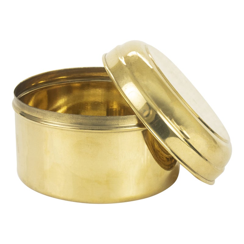 Spillbox Tradition Handicrafted Pure Brass Container-1200 ml|Prasadham Box Mandir | Roli |Dry Fruit| Diwali Gift | Tiffin |Lunch Box - Round Shape - Image 5