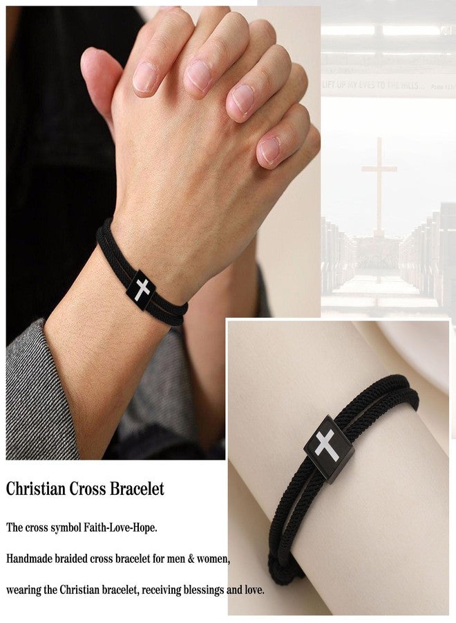 Sistble Easter Gifts for Women Men, Easter Basket Stuffers for Teens Christian Gifts for Men Women Cross Bracelet Baptism Bible Verse Religious Jewelry - Image 2