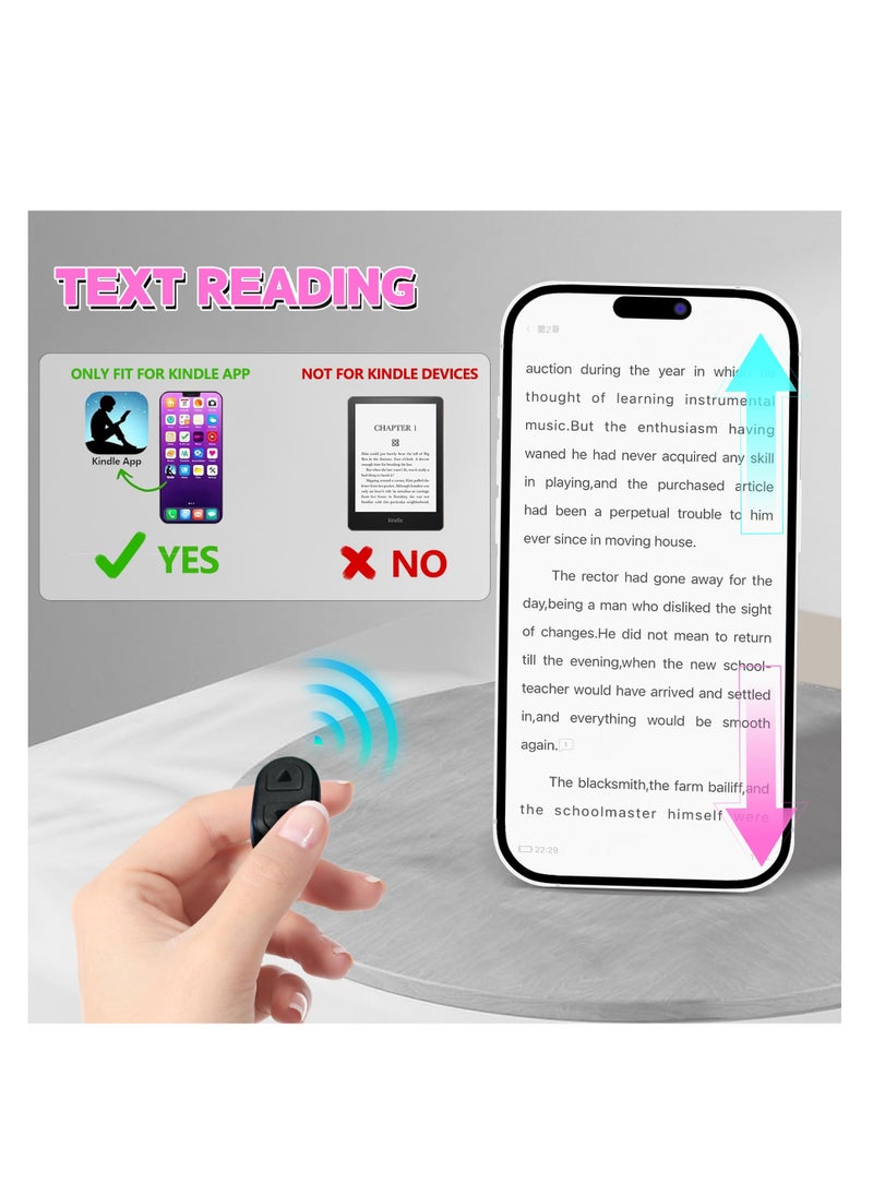 SYOSI - Tiktok Trending Bluetooth Smart Scrolling Ring Kindle App Remote Page Turner with Phone Holder Wireless Camera Shutter Selfie Button - Compatible with iPhone Ipad Android (Black) - Image 1