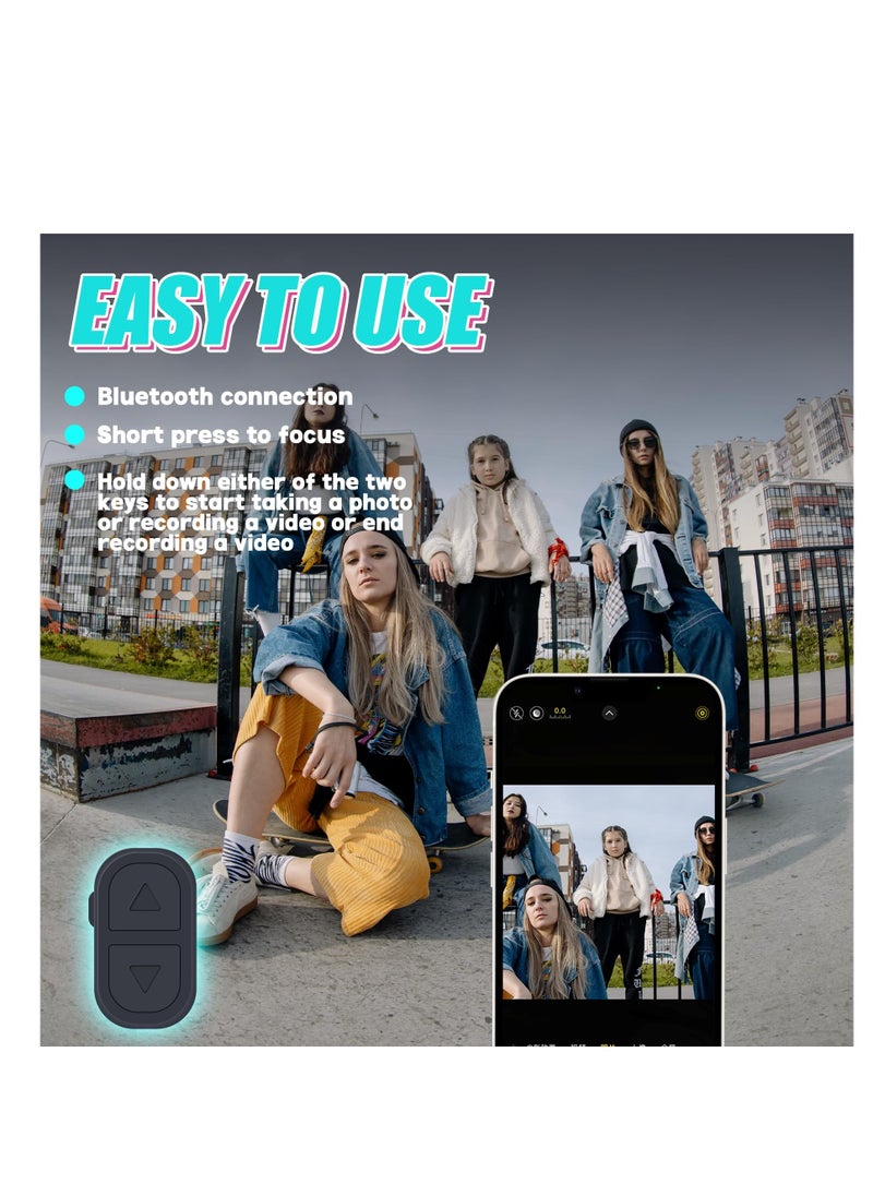 SYOSI - Tiktok Trending Bluetooth Smart Scrolling Ring Kindle App Remote Page Turner with Phone Holder Wireless Camera Shutter Selfie Button - Compatible with iPhone Ipad Android (Black) - Image 1