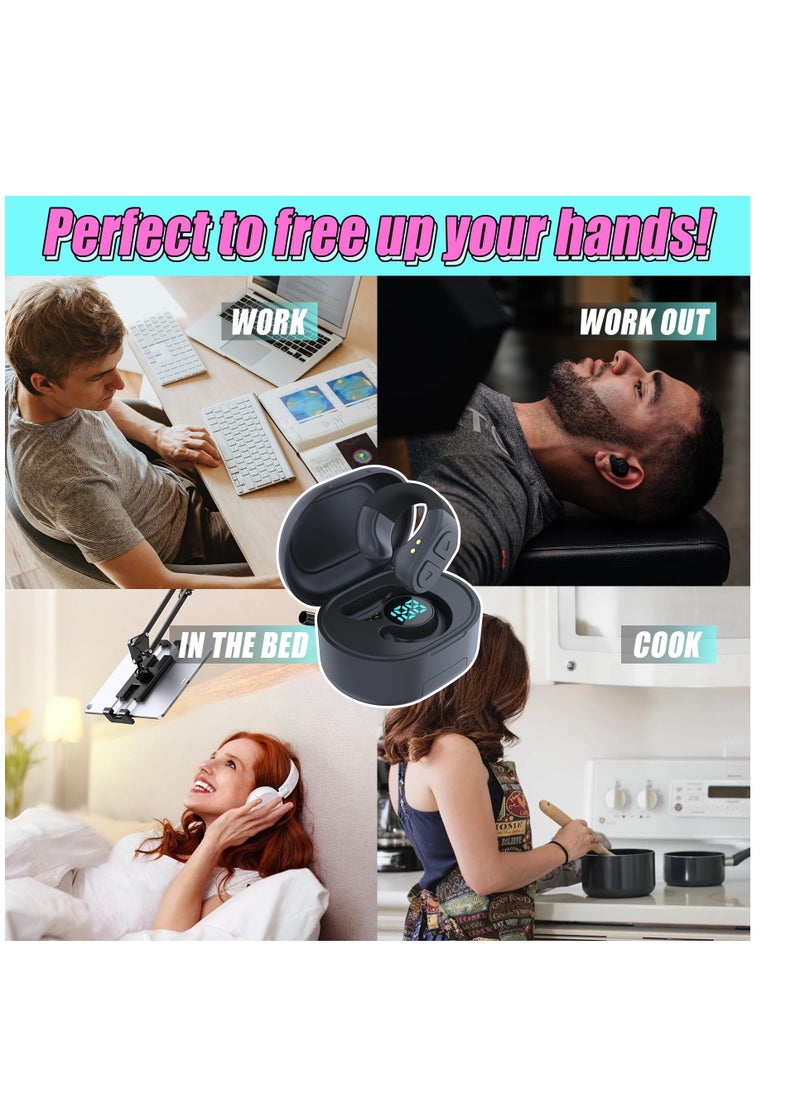 SYOSI - Tiktok Trending Bluetooth Smart Scrolling Ring Kindle App Remote Page Turner with Phone Holder Wireless Camera Shutter Selfie Button - Compatible with iPhone Ipad Android (Black) - Image 1