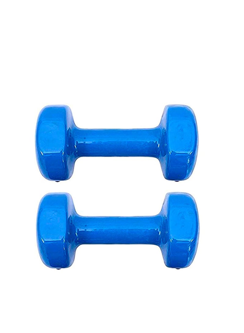 H PRO Vinyl Coated Dumbbell Set For Exercise & Fitness | Unisex Weights Comes in Different Sizes | Blue - Image 3