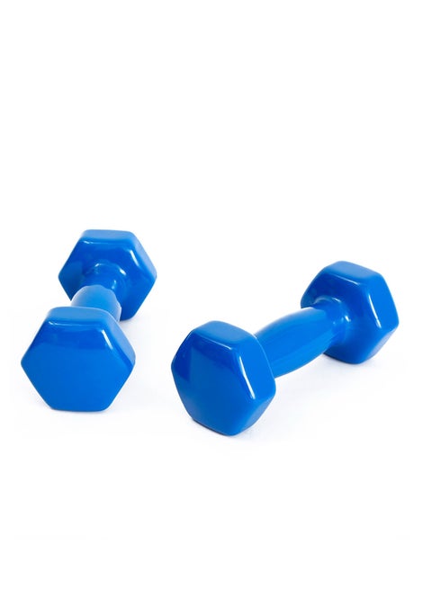 Vinyl Coated Dumbbell Set For Exercise & Fitness | Unisex Weights Comes in Different Sizes | Blue
