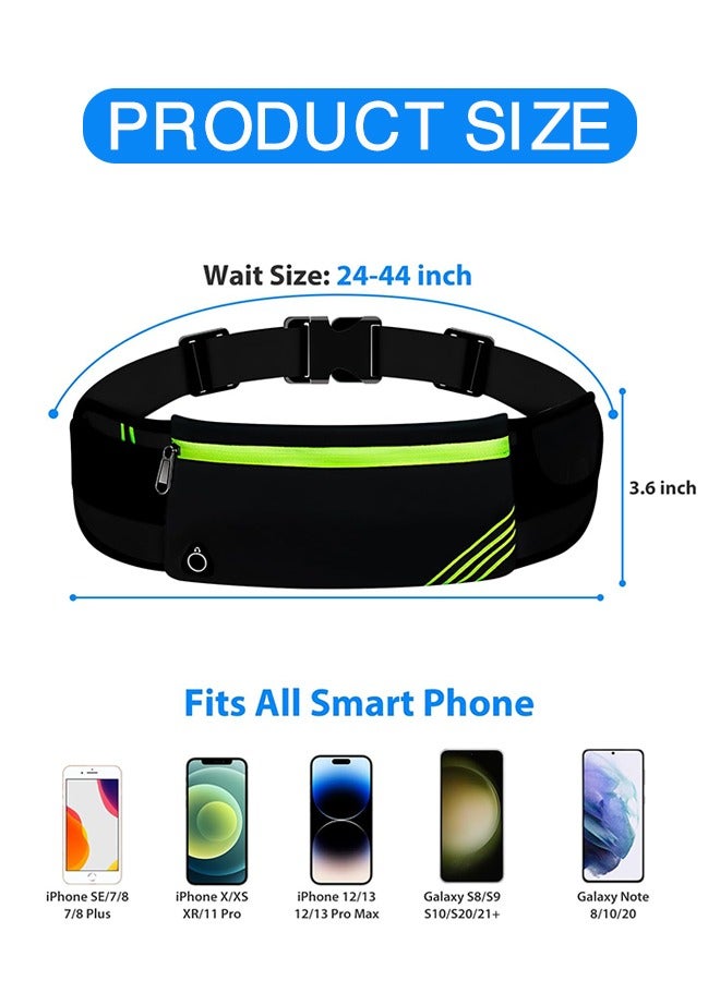 Captaintech Sports Portable Running Waist Bag, Waist Pack Bag for Hiking Cycling Workout, Reflective Runners Belt Jogging Pocket Belt, Travelling Money Phone Holder for Running - Image 2
