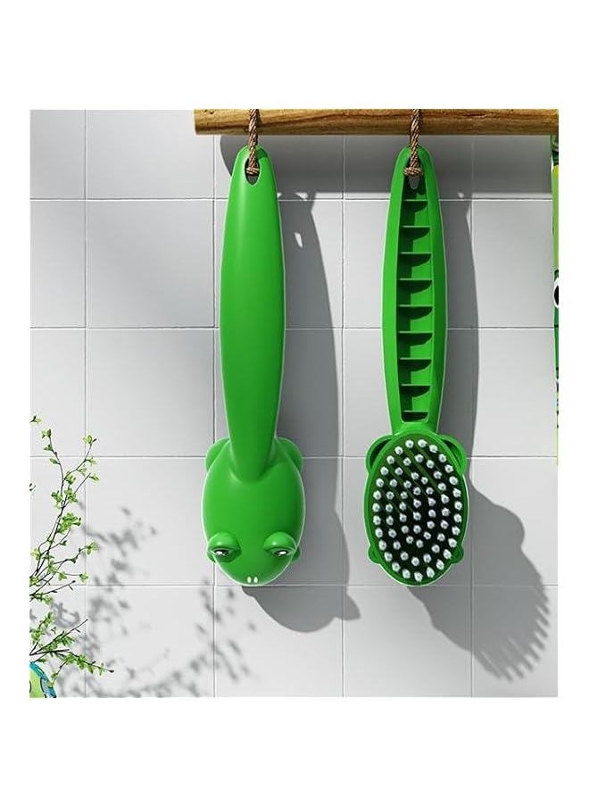 HOOKOR Cartoon cute frog shape Cleaning Brush, 2 Pieces Soft Bristle Laundry Brush Plastic Board Brush Housework Cleaning Brush Household Shoe Washing Brush Wall Brush (green)  - Image 5