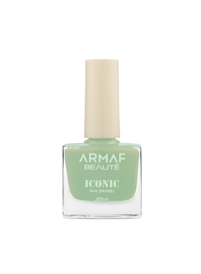 Armaf Beaute Iconic Nail Enamel 061 Mint Green, 9ml | High Shine Nail Polish | Chip-Resistant Formula | Smooth Gloss Finish | Long-Lasting & Easy Application - Image 1