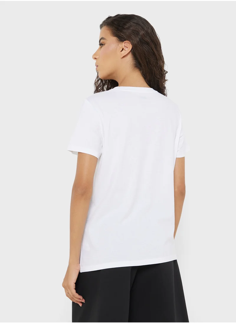 DKNY Sport Crew Neck Logo Printed T-Shirts