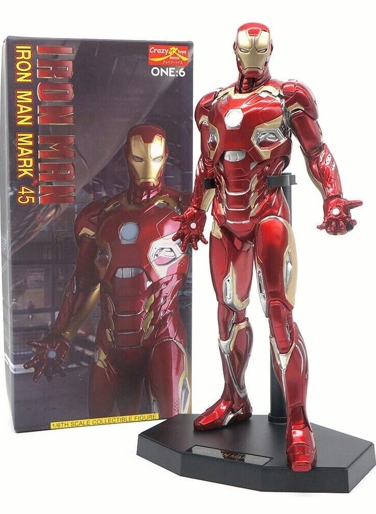 CRAZY TOYS Marvel Avengers Iron Man MK45 Tony Stark 30cm Action Figure Toys Gift - Image 1