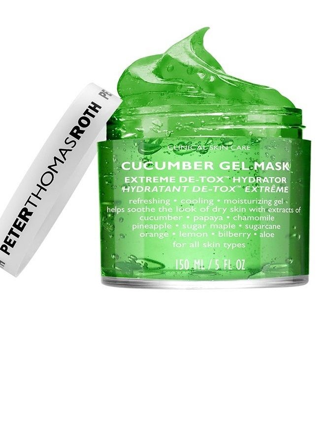 PETER THOMAS ROTH Cucumber Gel Mask | Extreme De-Tox Hydrator, Cooling and Hydrating Facial Mask, Helps Soothe the Look of Dry and Irritated Skin, 5 fl oz (Pack of 1)  - Image 2