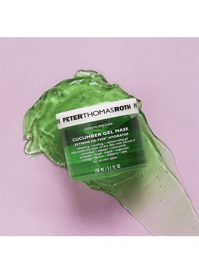 PETER THOMAS ROTH Cucumber Gel Mask | Extreme De-Tox Hydrator, Cooling and Hydrating Facial Mask, Helps Soothe the Look of Dry and Irritated Skin, 5 fl oz (Pack of 1)  - Image 5