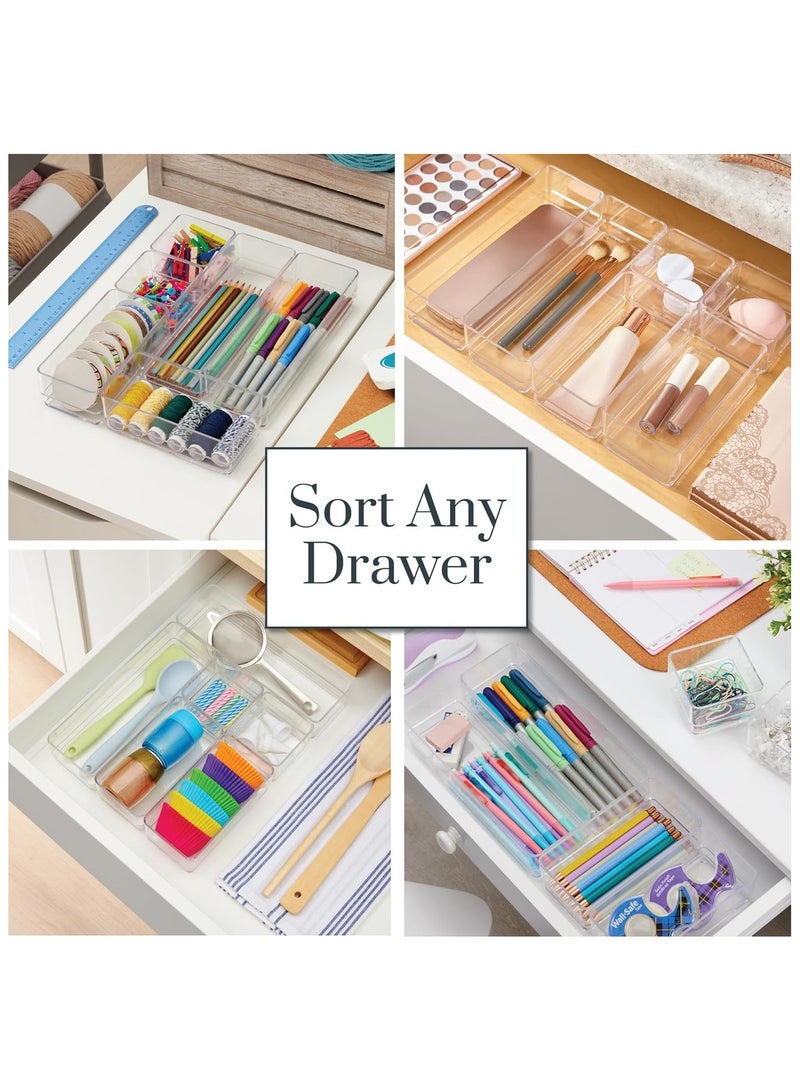 IMPORTED Desk Drawer Organizer Bins, 6 Pack Cosmetic Organizers and Storage, Non-Slip Plastic Drawer Organizer for Makeup, Bathroom, Kitchen, Office - Image 4