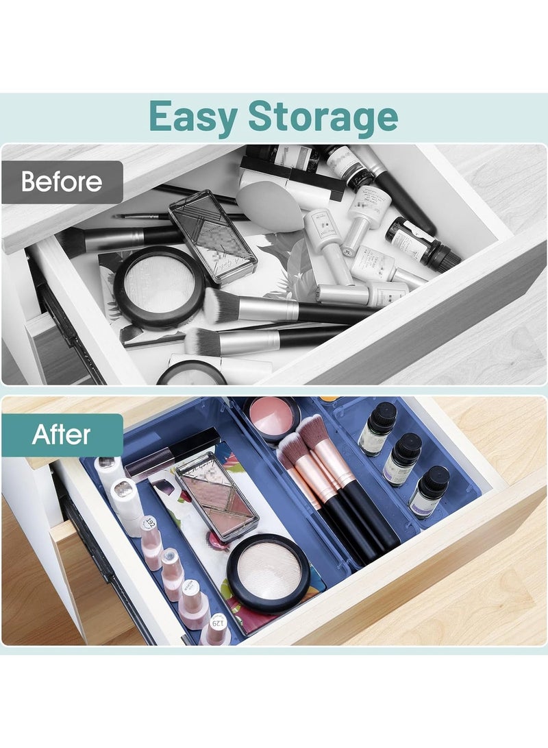 مجموعة من 25 منظم أدراج بلاستيكي أزرق، متعددة الأحجام، لتنظيم الأدراج في الحمام، وأدوات التجميل، والمجوهرات، والمطبخ، والمكتب. - Image 4