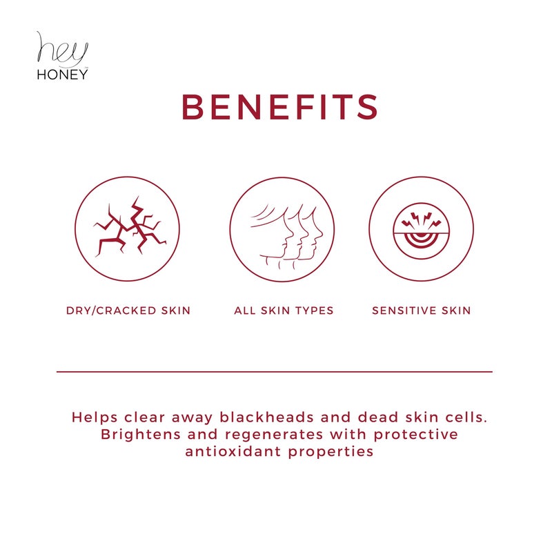 Hey Honey Skincare Propolis and Dead Sea Salt Microdermabrasion Facial Scrub For Sensitive Skin | Non-Abrasive Exfoliating Aimed Brighten Acne Scars, Remove Blackheads & Dead Skin Cells | 2.2 oz - Image 4