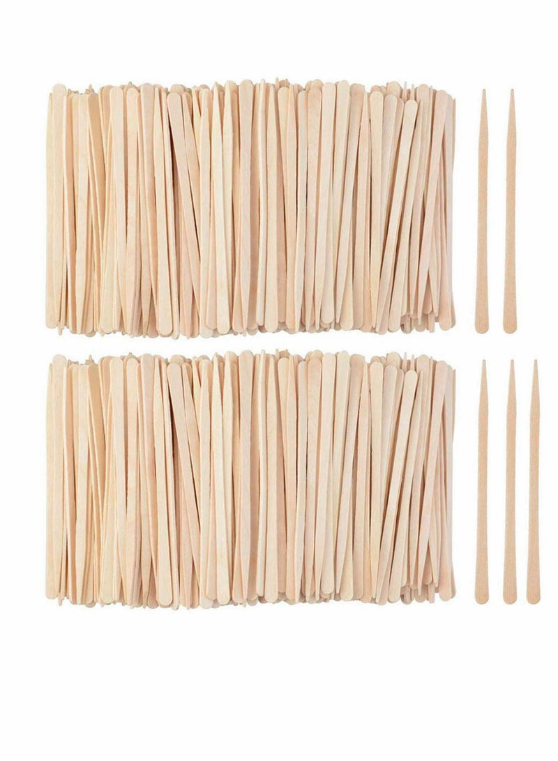 KASTWAVE 100 Pack Wooden Waxing Sticks, Wax Spatulas Sticks Small Wax Applicator Sticks Wood Craft Sticks Spatulas Applicator for Hair Eyebrow Nose Removal (Without Handle) (Disinfected) - Image 1