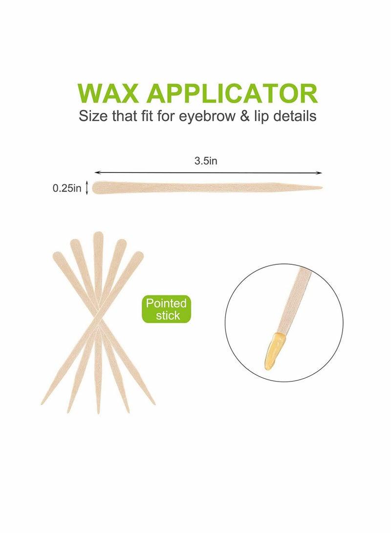 KASTWAVE 100 Pack Wooden Waxing Sticks, Wax Spatulas Sticks Small Wax Applicator Sticks Wood Craft Sticks Spatulas Applicator for Hair Eyebrow Nose Removal (Without Handle) (Disinfected) - Image 3
