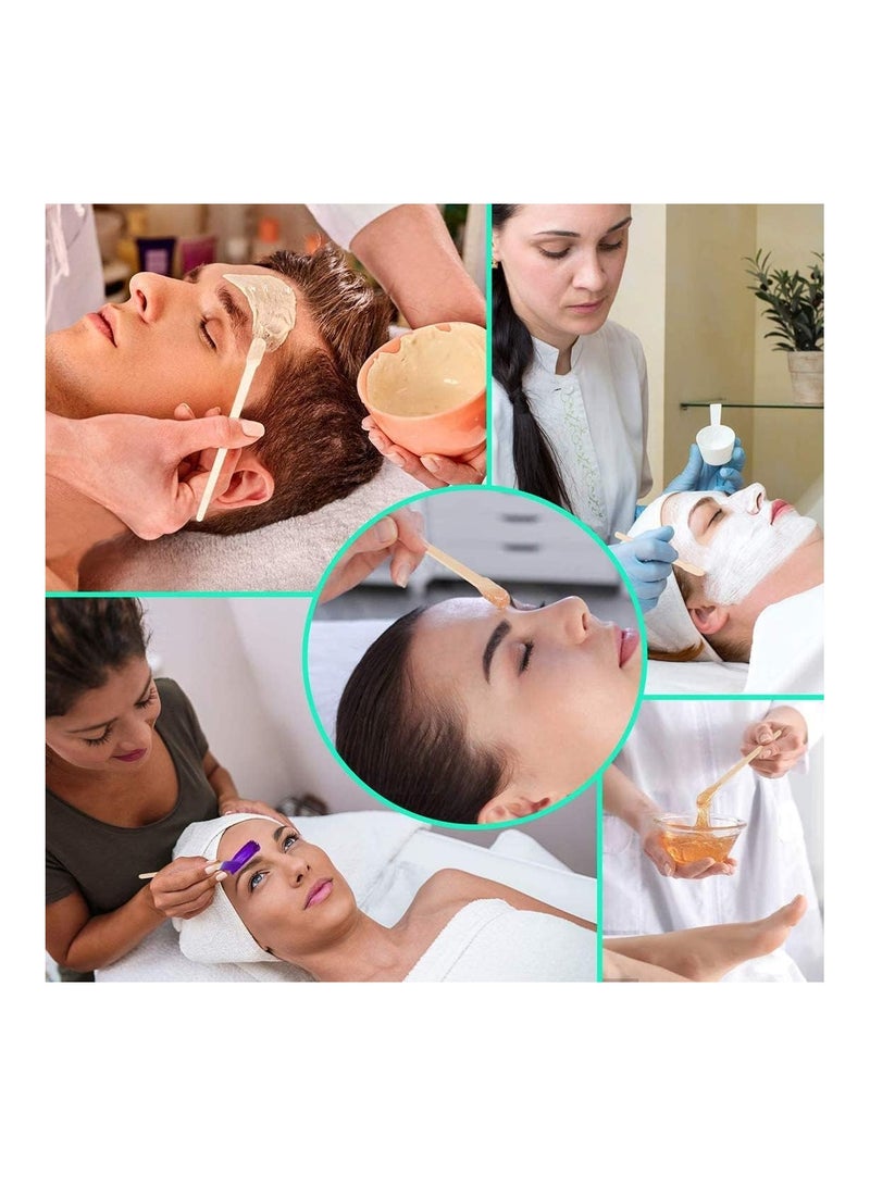 KASTWAVE 100 Pack Wooden Waxing Sticks, Wax Spatulas Sticks Small Wax Applicator Sticks Wood Craft Sticks Spatulas Applicator for Hair Eyebrow Nose Removal (Without Handle) (Disinfected) - Image 4