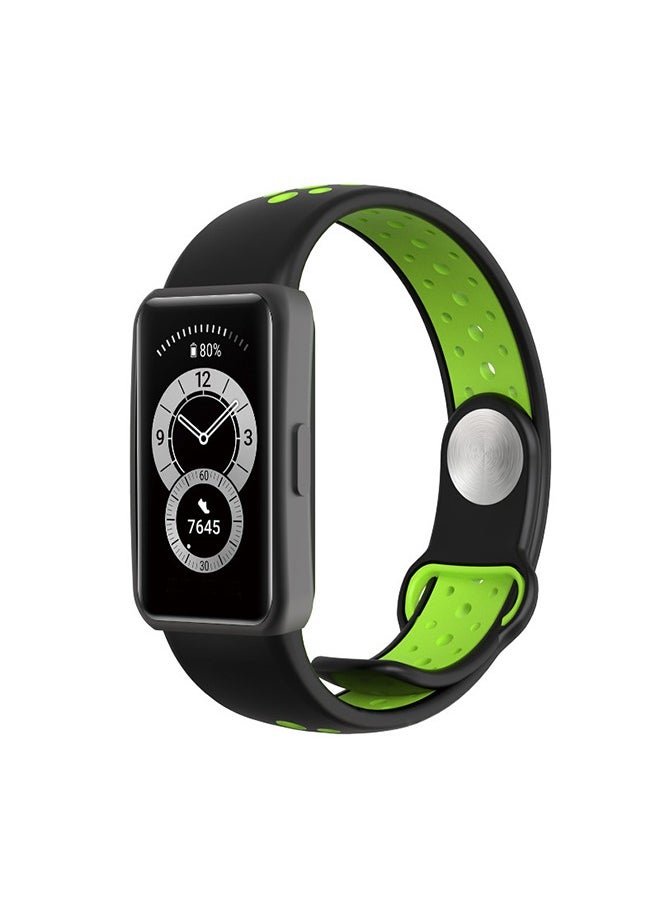 X-level Compatible with Honor Band 6 Replacement Band, Replacement Silicone Wrist Strap Band Universal Sports Two Tone Silicone Replacement Wrist Strap with Air Holes Design Breathable Soft Wristband Strap  - Image 2