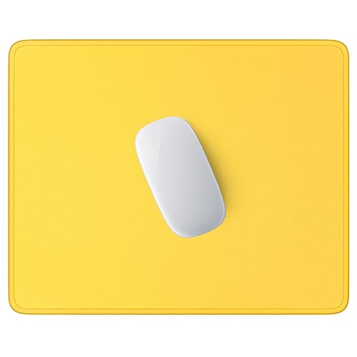 Hsurbtra Mouse Pad, Premium-Textured Square Mousepad 10.2 x 8.3 Inch, Stitched Edge Anti-Slip Waterproof Rubber Pretty Cute Computer Mat for Office Gaming Laptop Women Kids Apricot Yellow - Image 1